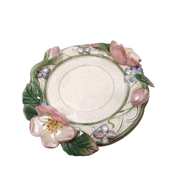 Fitz and Floyd Classics Candle Holder Garden Rhapsody Collection Pedestal 1999 - Picture 3 of 16